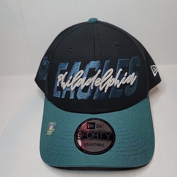 Philadelphia Eagles New Era 2022 NFL Draft 9FORTY Adjustable Cap Hat New - Picture 2 of 6
